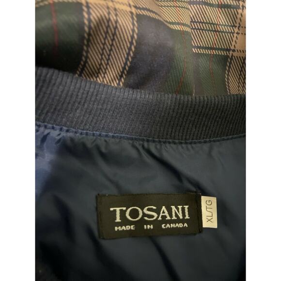 TOSANI Sweater XL Mens Plaid Pullover Vintage V Neck Polyester Nylon Pockets - Picture 7 of 7